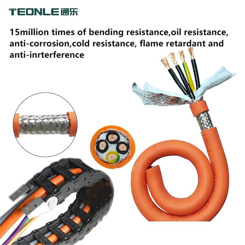 Oxygen free pure copper TRVVSP High flexibility oil resistance bending resistance tank chain cable Tow chain cable